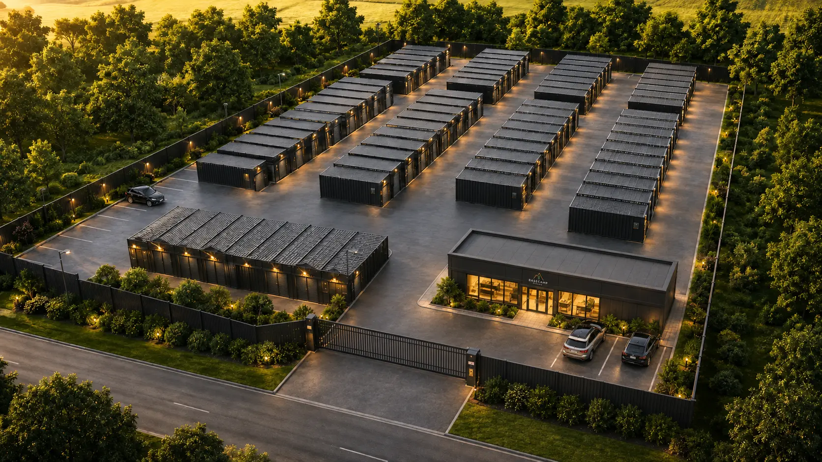 Concept aerial masterplan of a potential Basecamp flagship storage site